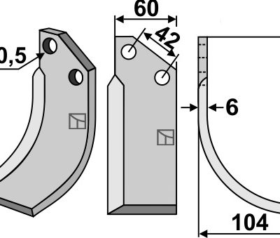 Blade 176x60mm, right