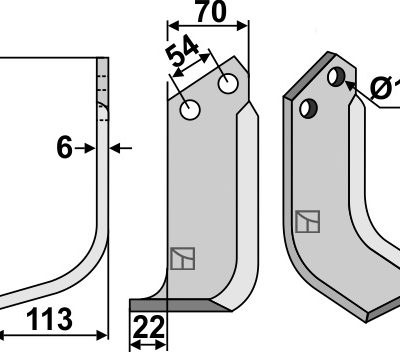 Blade 205x70mm, left
