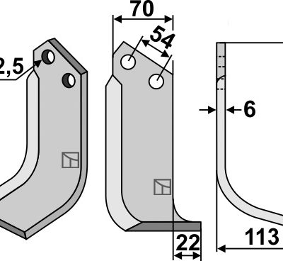 Blade 205x70mm, right