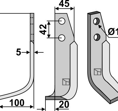 Blade 190x45mm, left