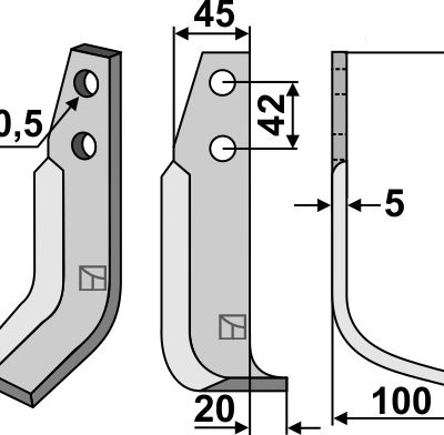 Blade 190x45mm, right