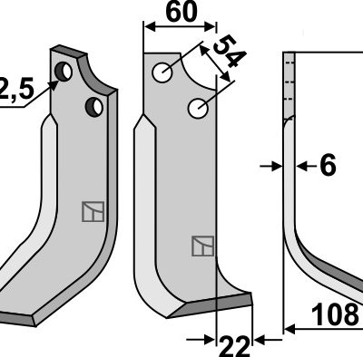 Blade 210x60mm, right
