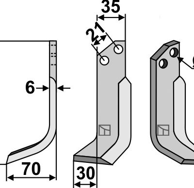 Blade 140x35mm, left