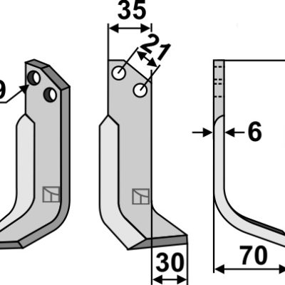 Blade 140x35mm, right