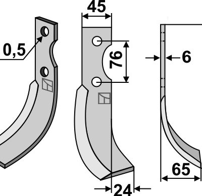Blade 220x45mm, right
