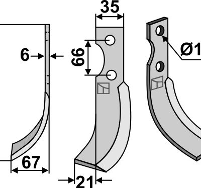 Blade 205x35mm, left