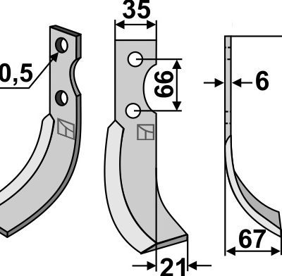 Blade 205x35mm, right