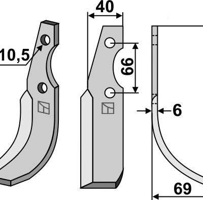 Blade 210x40mm, right