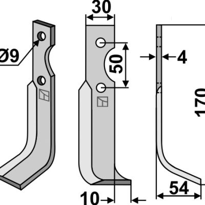 Blade 170x30mm, right
