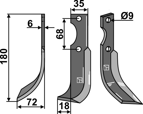Blade 180x35mm, left