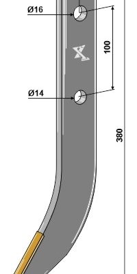 Row cutter hook - Hard metal