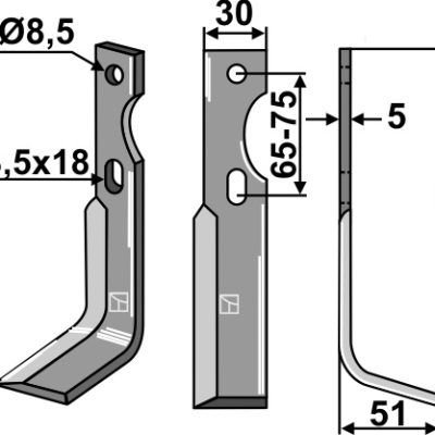 Blade 183x30mm, right