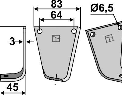 Blade 78x83mm, left