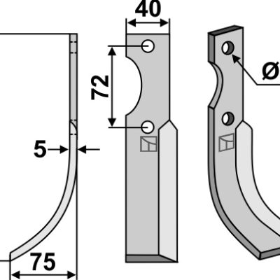 Blade 210x40mm, left