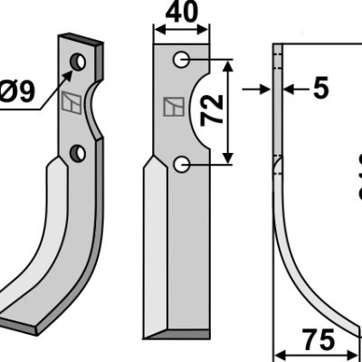 Blade 210x40mm, right