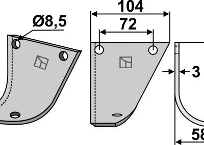 Blade 83x104mm, right