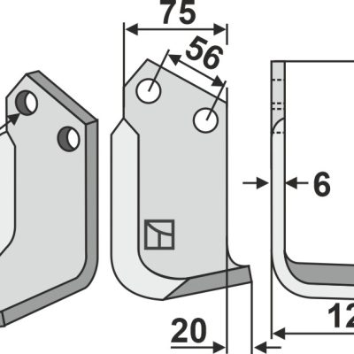 Blade 170x75mm, right