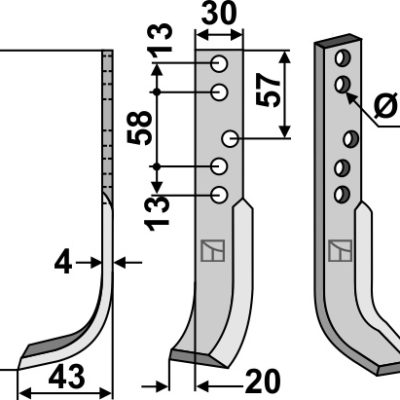 Blade 190x30mm, left