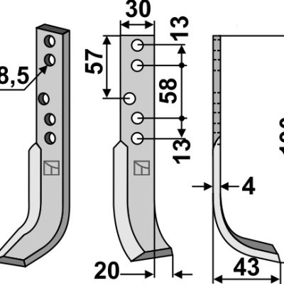 Blade 190x30mm, right