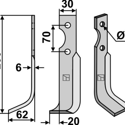 Blade 200x30mm, left
