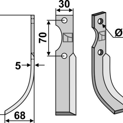 Blade 225x30mm, left