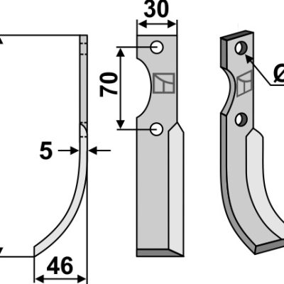 Blade 205x30mm, left