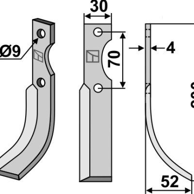 Blade 200x30mm, right