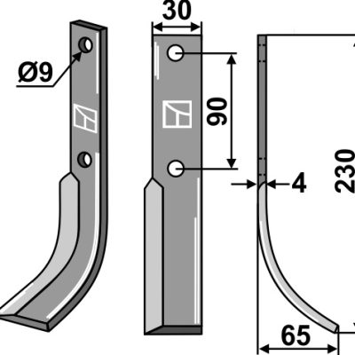 Blade 230x30mm, right