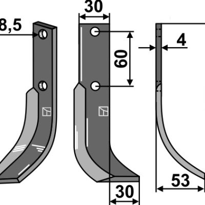 Blade 180x30mm, right