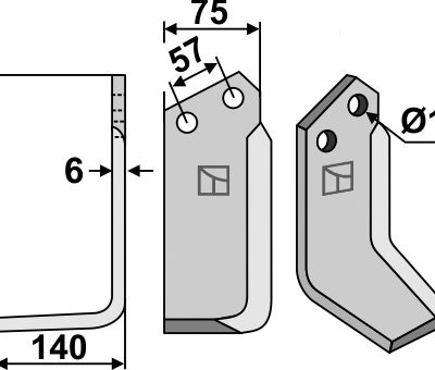 Blade 170x75mm, left