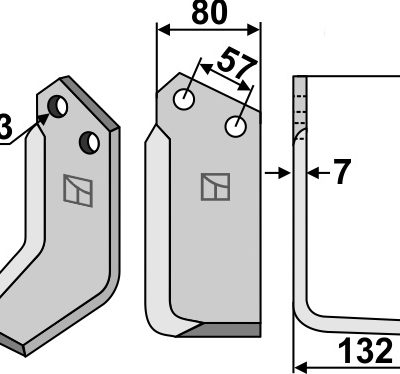 Blade 180x80mm, right