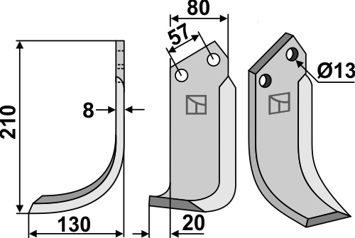 Blade 210x80mm, left