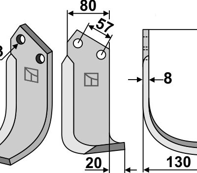 Blade 210x80mm, right