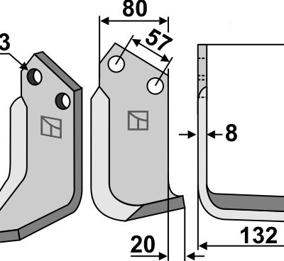 Blade 180x80mm, right