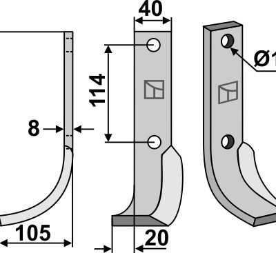 Blade 273x40mm, left