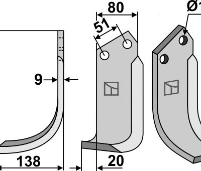 Blade 210x80mm, left