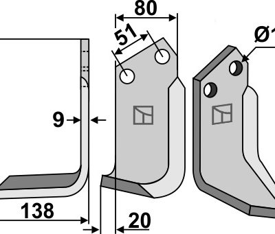 Blade 180x80mm, left