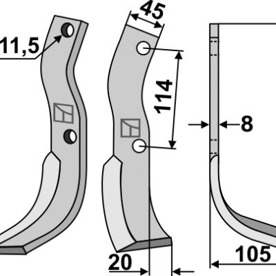 Blade 290x45mm, right