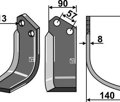 Blade 210x90mm, right