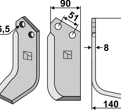 Blade 210x90mm, right