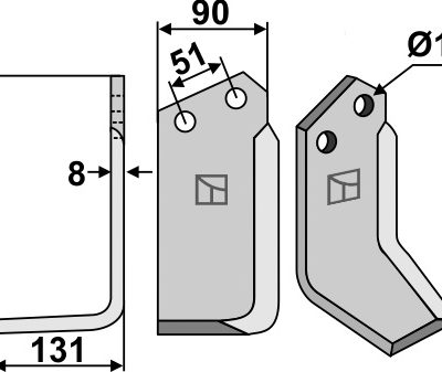 Blade 185x90mm, left
