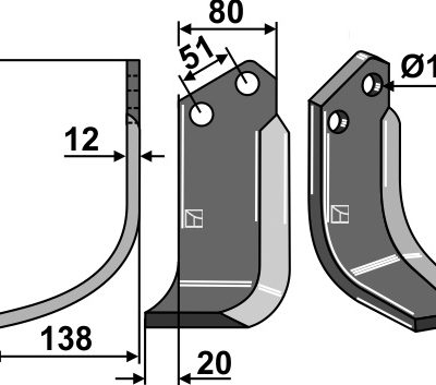 Blade 210x80mm, left