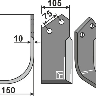 Blade 200x105mm, left