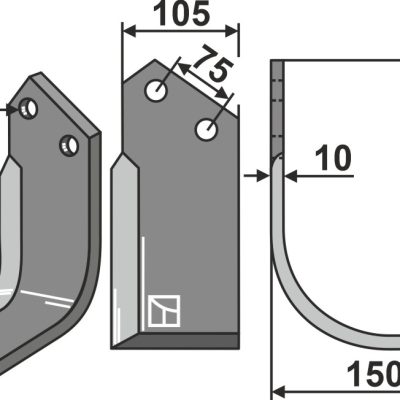 Blade 200x105mm, right