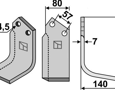 Blade 185x80mm, right