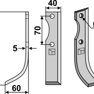 Blade 190x40mm, left