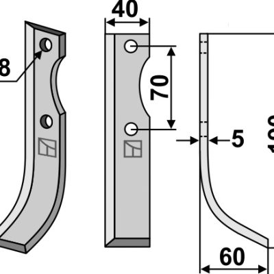 Blade 190x40mm, right