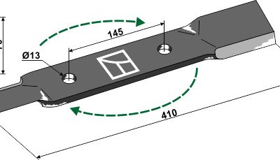 Mower blade 410mm - right