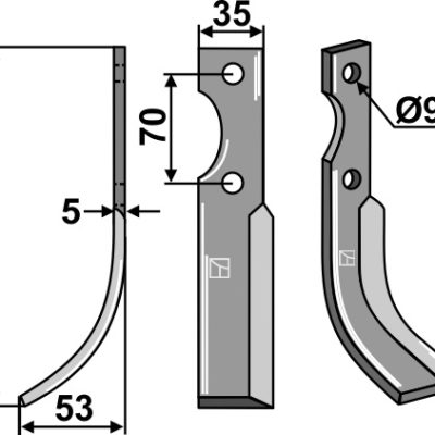 Blade 190x35mm, left