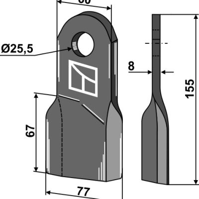 Flail 155x60mm, left